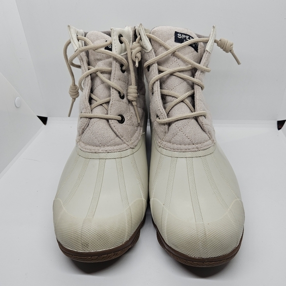 Sperry Syren Gulf wool blend quilted duck boots in Oat Cream 8.5 - Picture 2 of 10